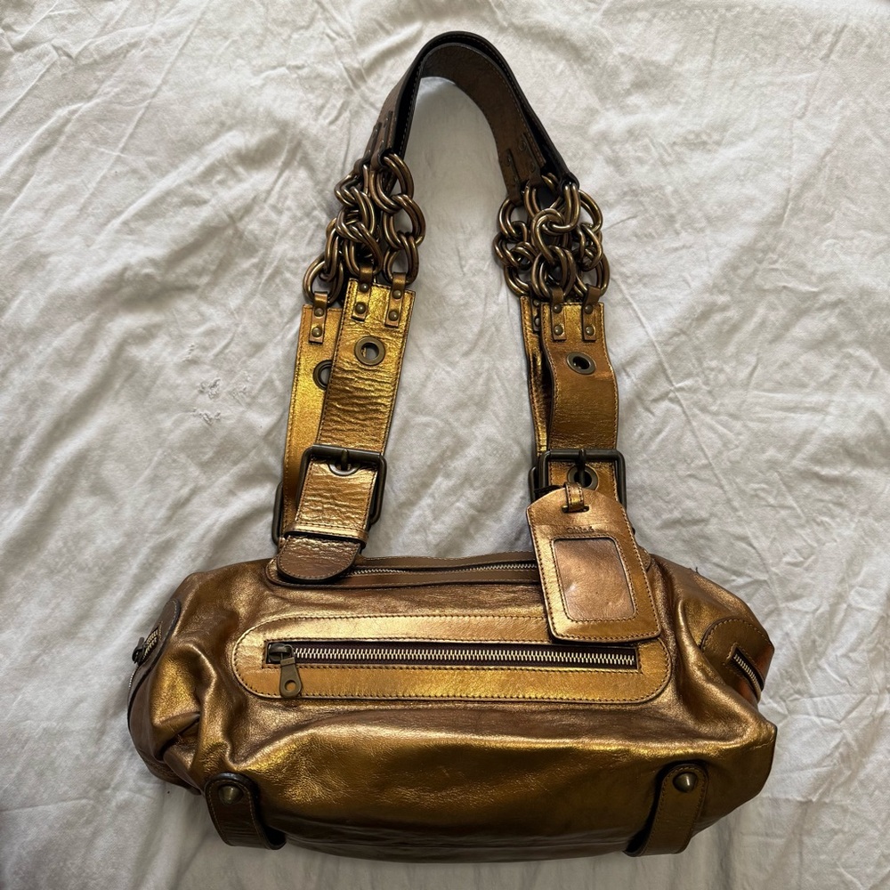 EXTREMELY RARE Chloe Pheobe Philo Archived Chain Buckle Bag Gold / Bronze